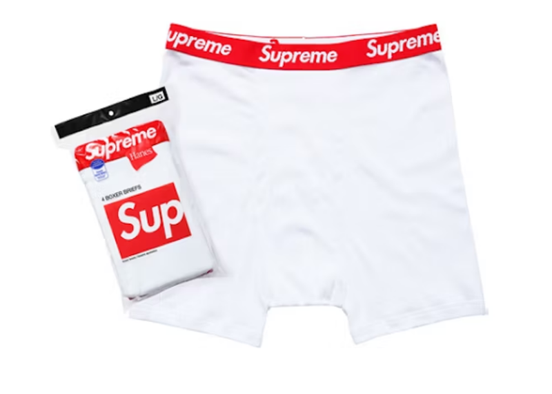 Supreme Hanes Boxer Briefs (1 Pair) White