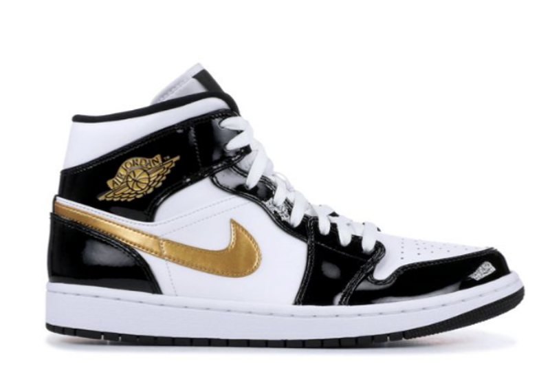 Jordan 1 Mid Patent SE Black Gold PRE-OWNED