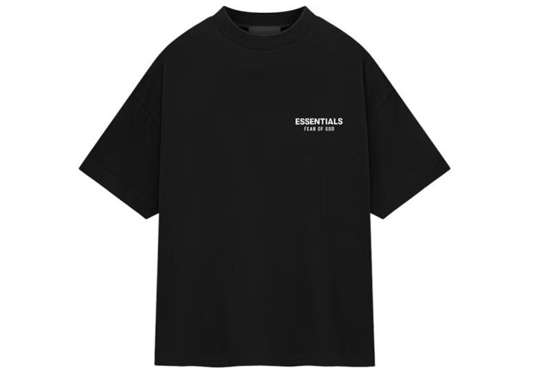 FEAR OF GOD ESSENTIALS JERSEY CREWNECK T-SHIRT BLACK
