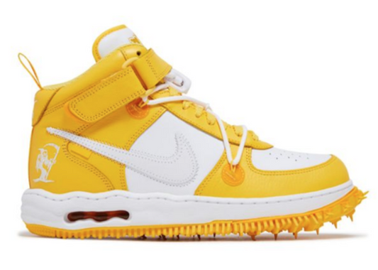 Off White X Air Force 1 Mid SP Leather Varsity Maize PRE-OWNED
