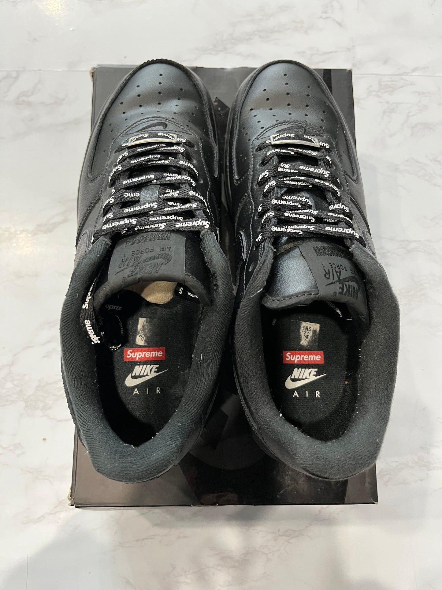 Supreme x Air Force 1 Low Box Logo - Black PRE-OWNED