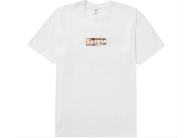 Supreme Burberry Box Logo Tee White