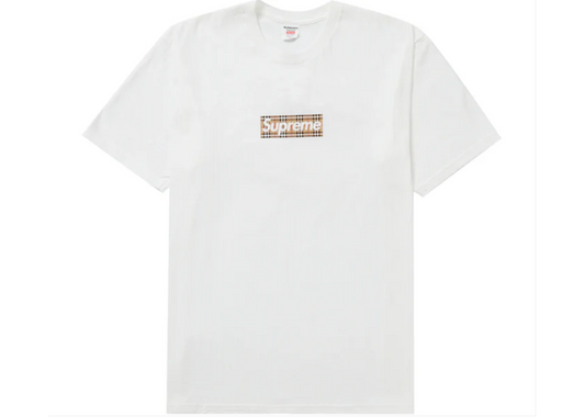 Supreme Burberry Box Logo Tee White