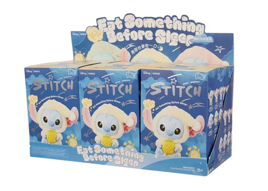 Miniso Top Toy Disney Stitch Eating Something Before Sleep Plush Keychain Sealed Case (1 UNIT)