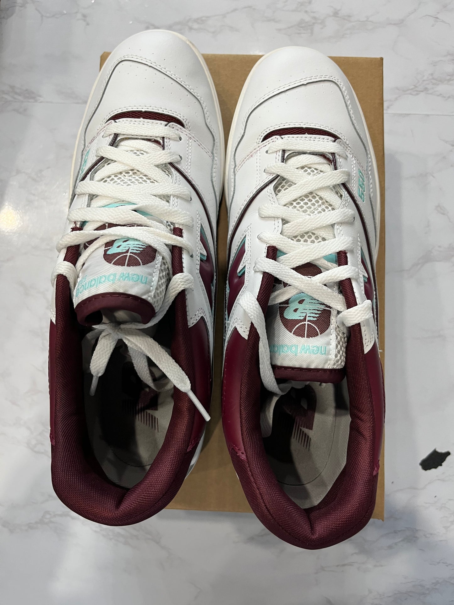 New Balance 550 Burgundy Turquoise  PRE-OWNED