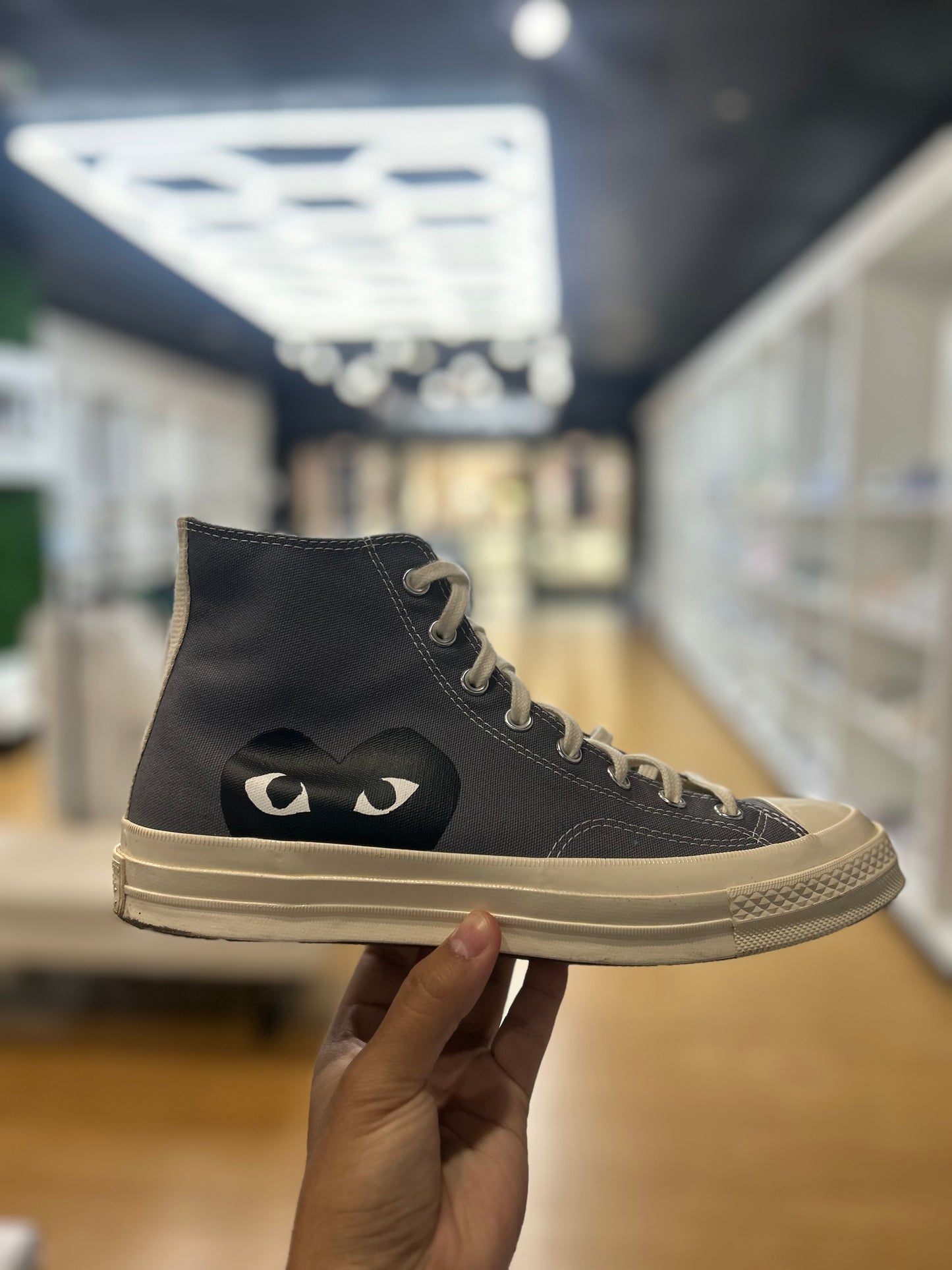 Comme Des Garcons PLAY X Chuck 70 High Steel Gray PRE-OWNED