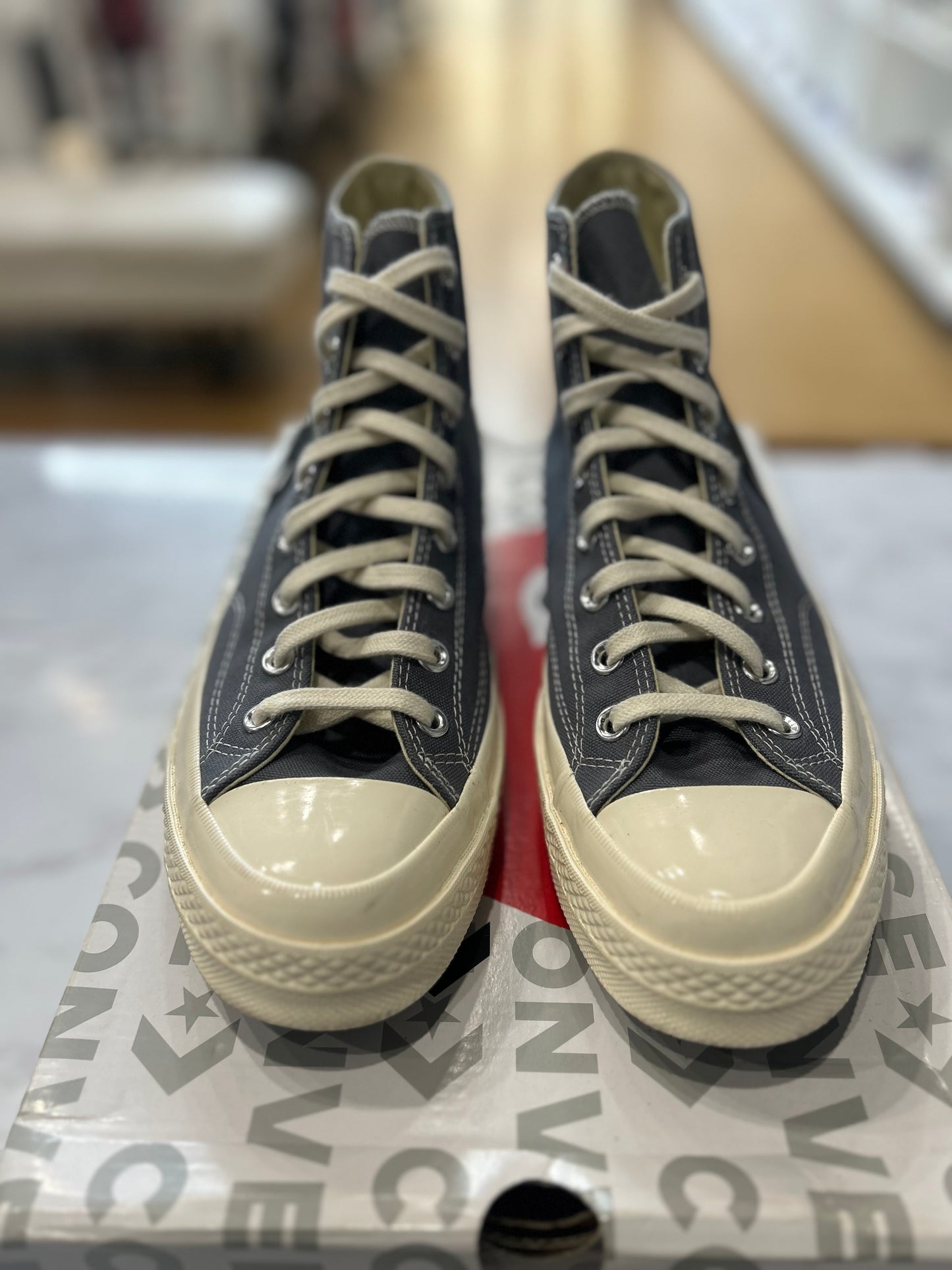 Comme Des Garcons PLAY X Chuck 70 High Steel Gray PRE-OWNED