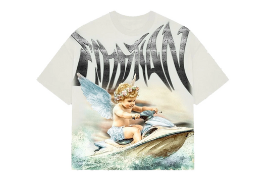 Cream Jetski Rhinestone Tee