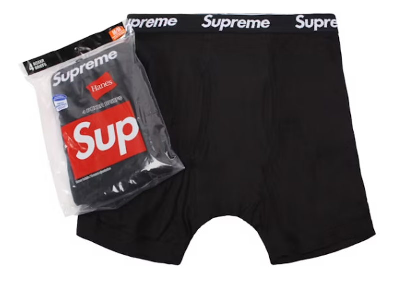 Supreme Hanes Boxer Briefs (1 PAIR) Black
