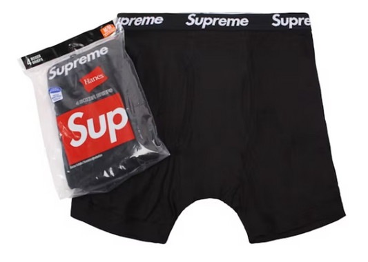 Supreme Hanes Boxer Briefs (1 PAIR) Black