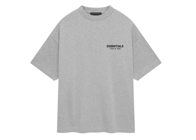 FEAR OF GOD ESSENTIALS JERSEY CREWNECK T-SHIRT LIGHT HEATHER GRAY
