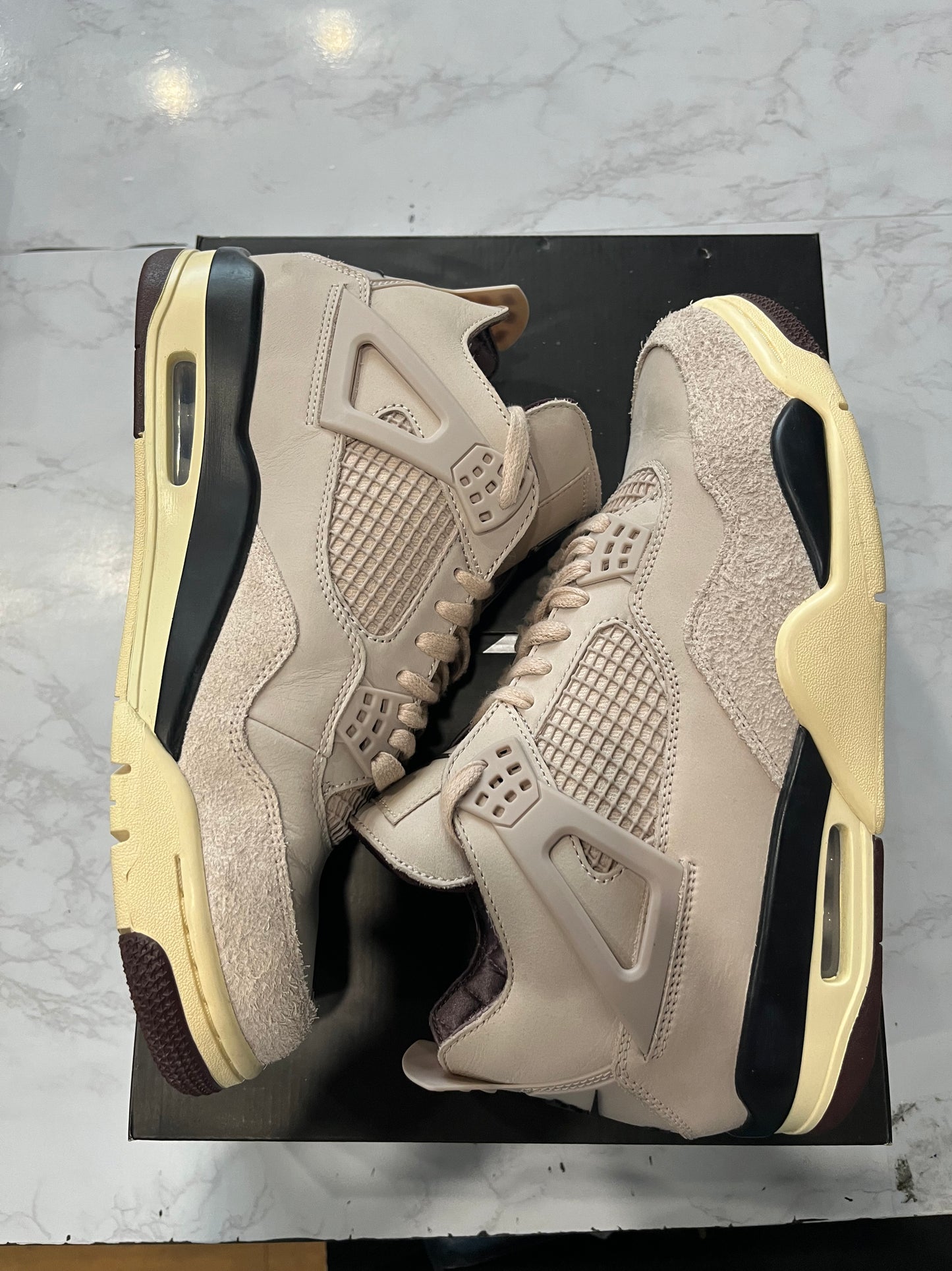 A Ma Maniere x Wmns Jordan 4 Retro Fossil Stone PRE OWNED