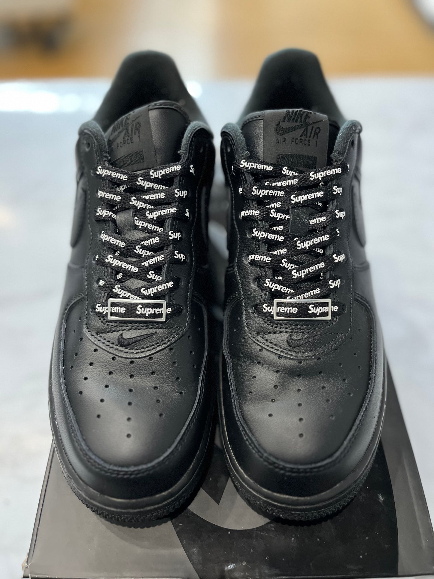 Supreme x Air Force 1 Low Box Logo - Black PRE-OWNED