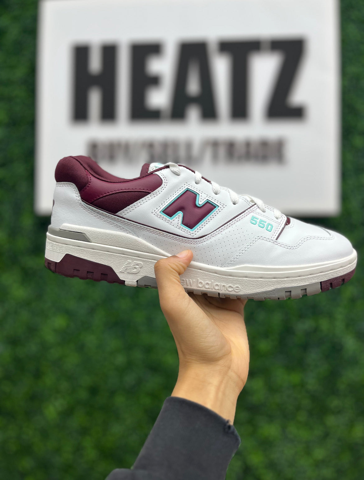 New Balance 550 Burgundy Turquoise  PRE-OWNED