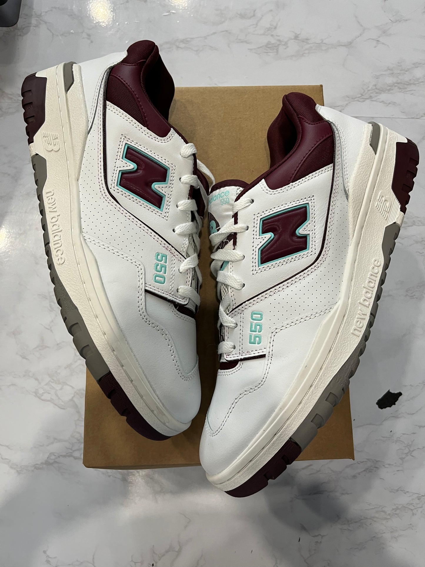 New Balance 550 Burgundy Turquoise  PRE-OWNED