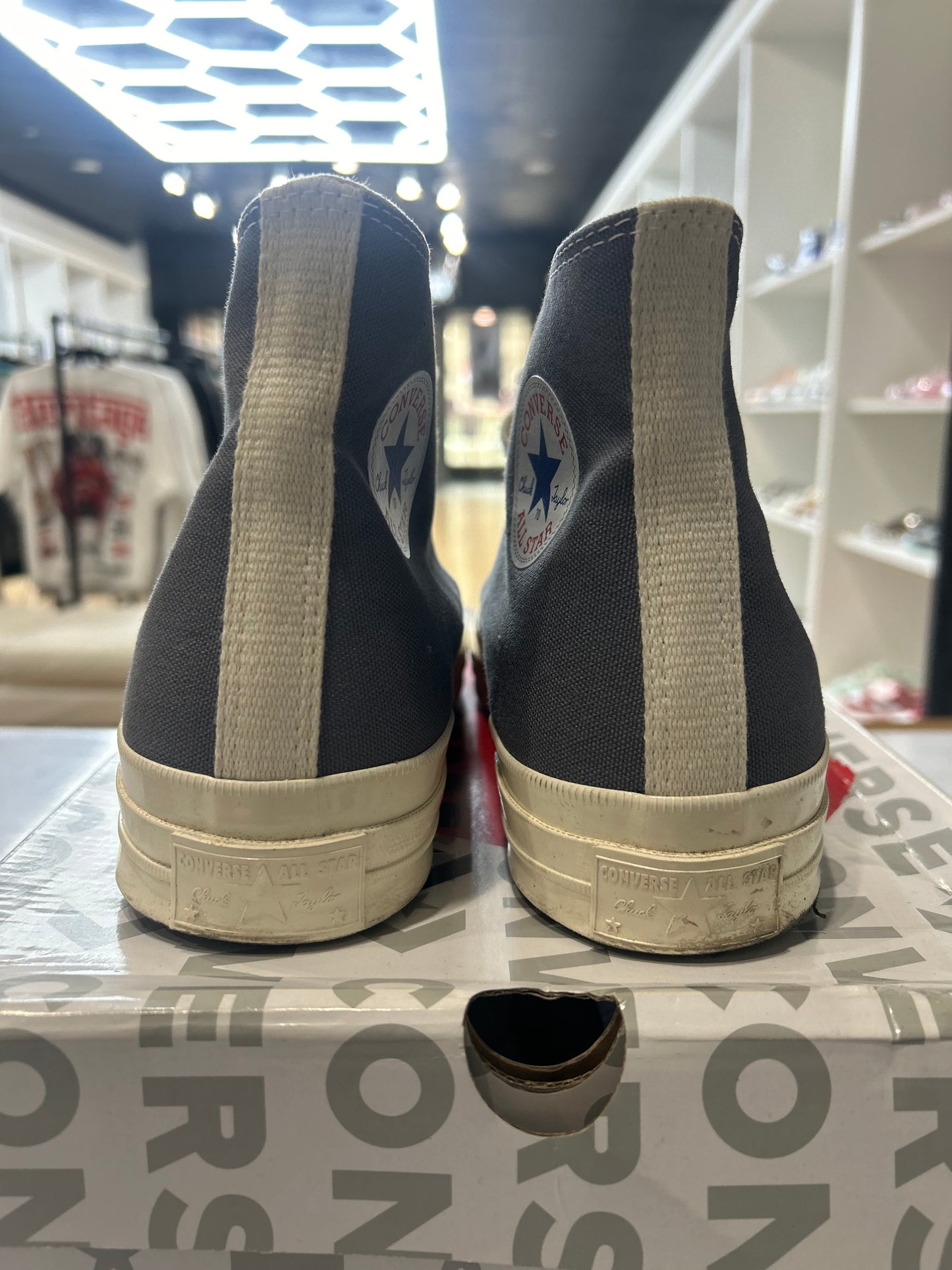 Comme Des Garcons PLAY X Chuck 70 High Steel Gray PRE-OWNED