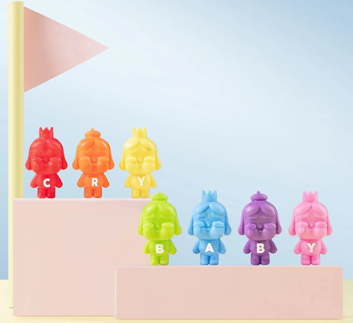 Pop Mart Pop Bean Crybaby Mini Figure Rainbow Set