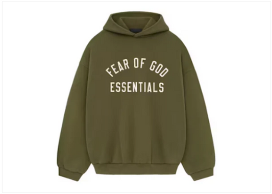 Fear of God Essentials Fleece Hoodie Military