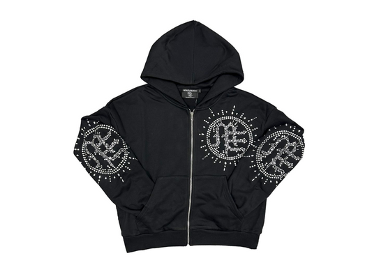 Mixed Emotions Eclipse Black Rhinestone Hoodie