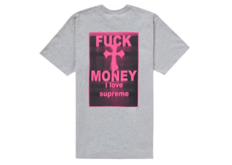 Supreme Fuck Money Tee Heather Grey